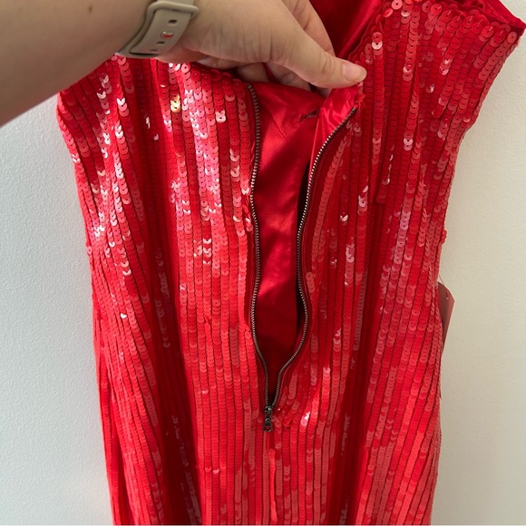 Bardot Beckett Sequin Midi Dress in Lipstick Red NWT Size 4 - Picture 12 of 15